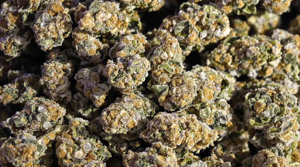 Skywalker OG cannabis buds known for promoting relaxation and deep sleep.