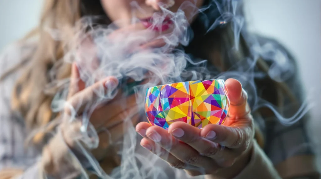 Using a glass weed bowl for a smooth smoking experience.