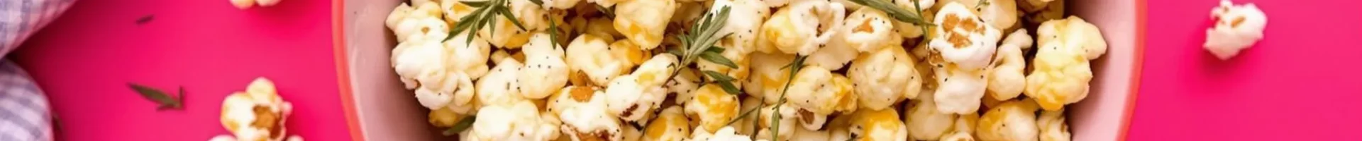 Cannabis-infused popcorn with herbs and spices alongside a jar of weed butter.