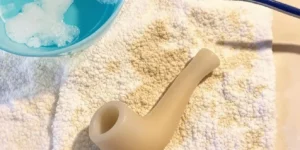 How to clean a silicone pipe without alcohol using soapy water and scrubbing