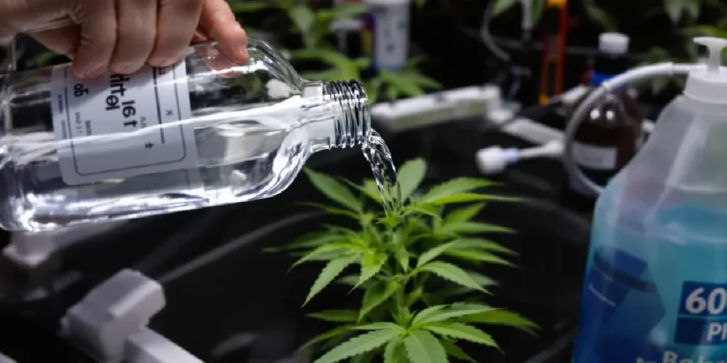 Hydroponic cannabis roots in water system