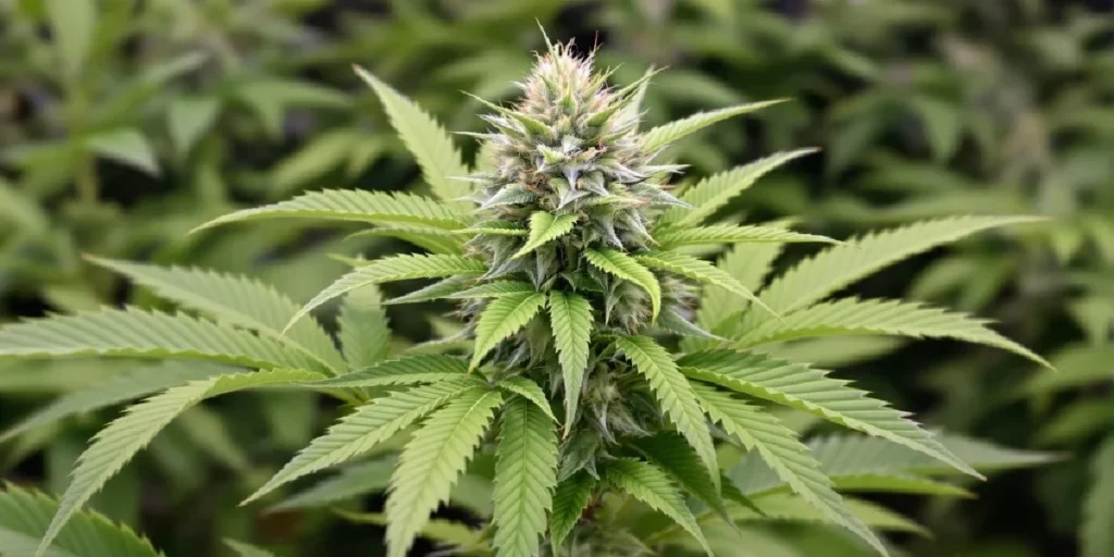 trimming cannabis buds with scissors during flowering stage