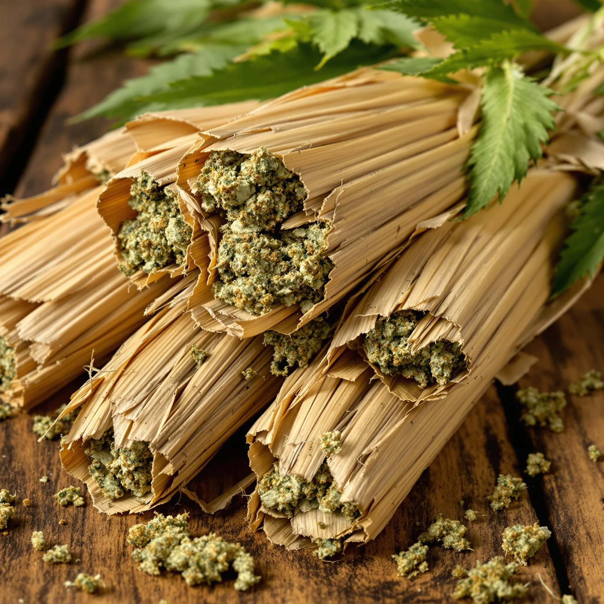 What Can You Use to Roll Up at Home? Cannabis rolled in corn husks as a natural rolling paper alternative.