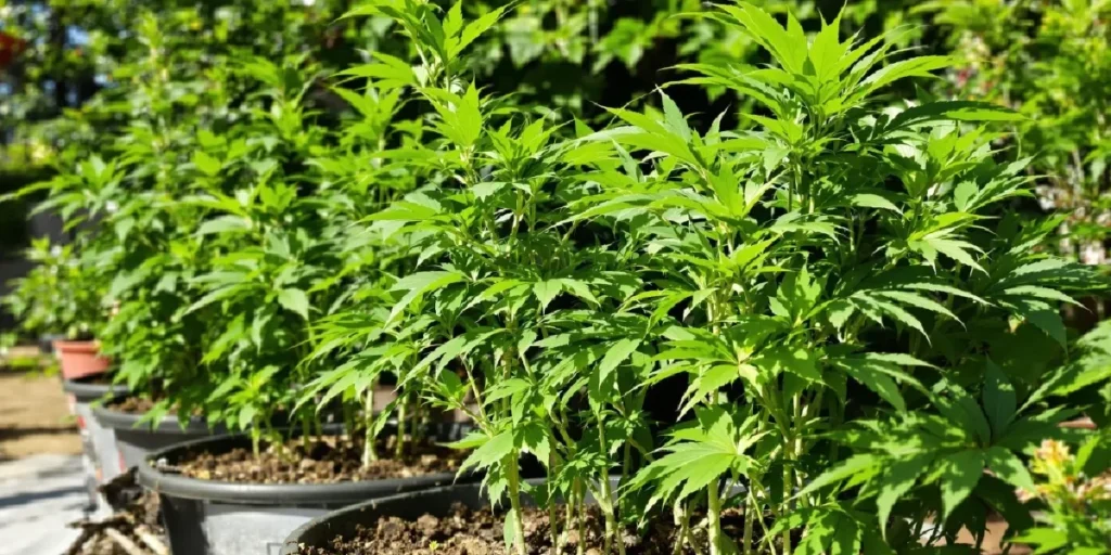 indoor autoflower cannabis plants under LED lights in super soil
