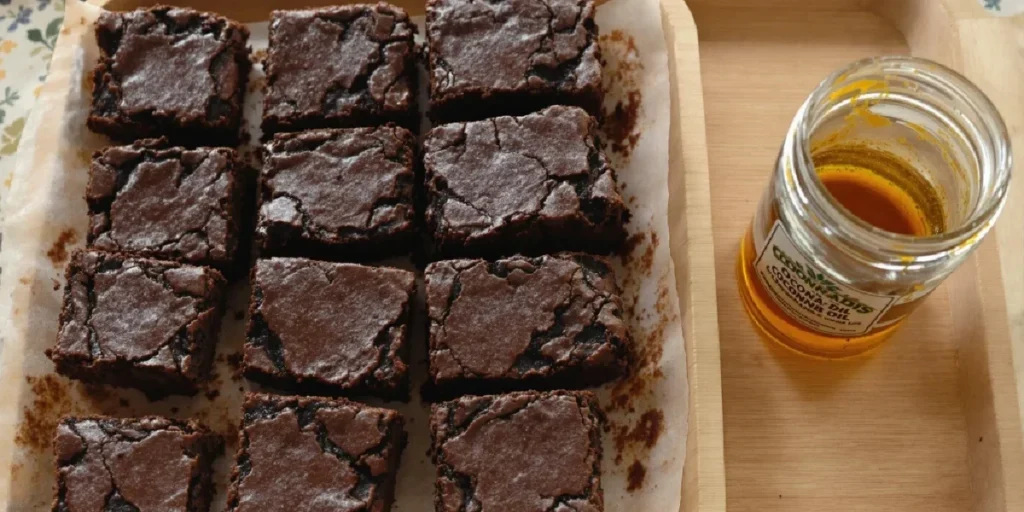 Homemade cannabis brownies made with coconut oil infusion