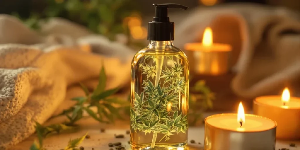 cannabis oil bottle for relaxation and aromatherapy