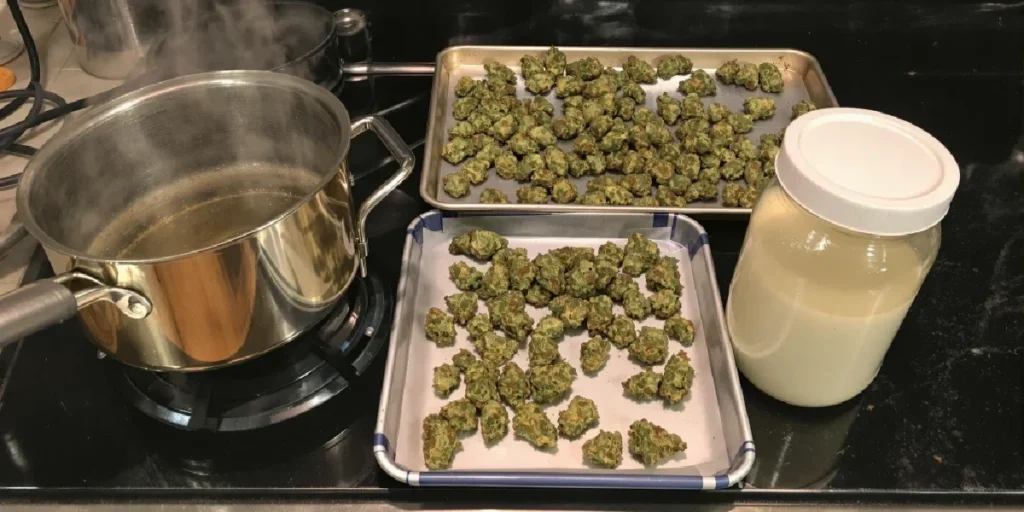 Jar of cannabis-infused coconut oil ready for cooking