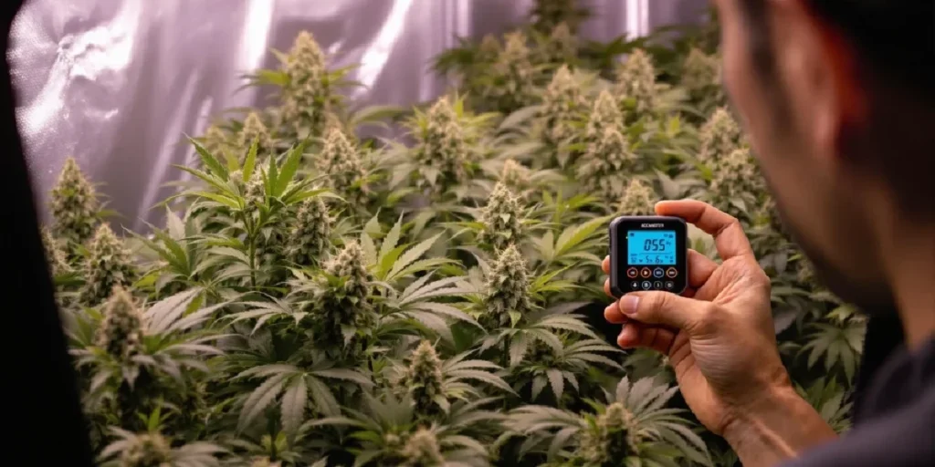 indoor cannabis grow room humidity control flowering stage