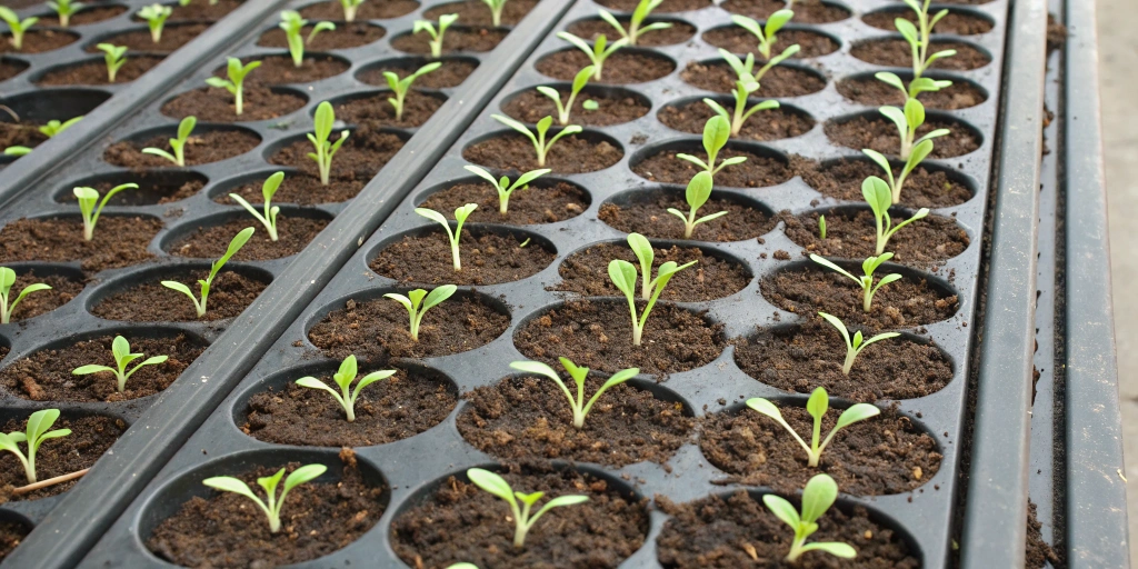 Cannabis seed germination time seen in starter plugs with visible roots