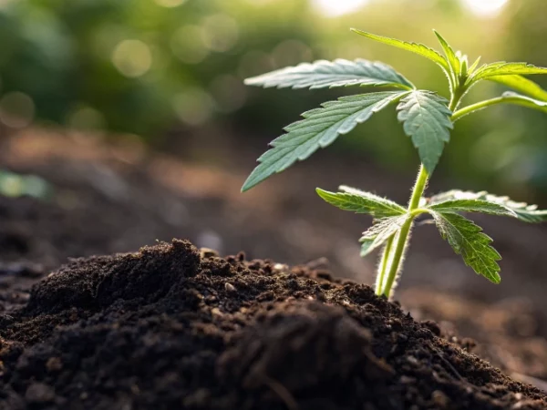Young cannabis how long from seed to harvest sprouting seedling under natural light