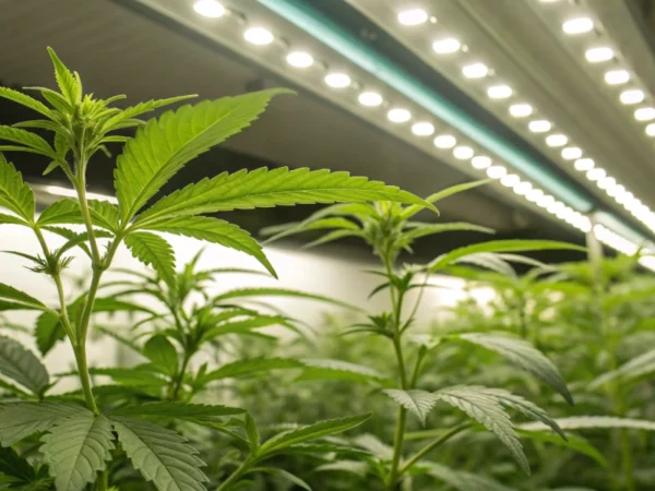 northern lights cannabis seeds seedlings under LED lighting