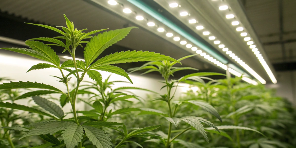 northern lights cannabis seeds seedlings under LED lighting