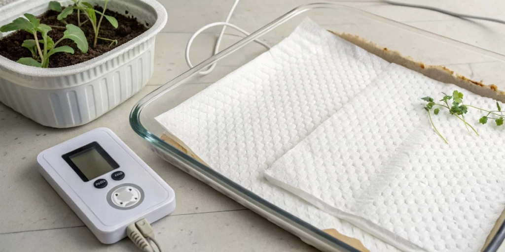 Heat mat setup reviving cannabis seeds not germinating in paper towel