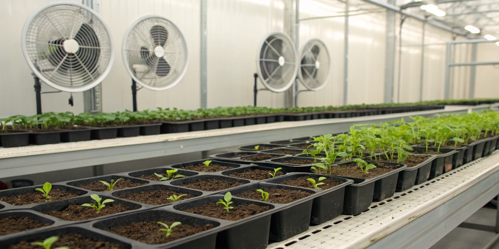 Controlled environment setup for starting cannabis seeds trays