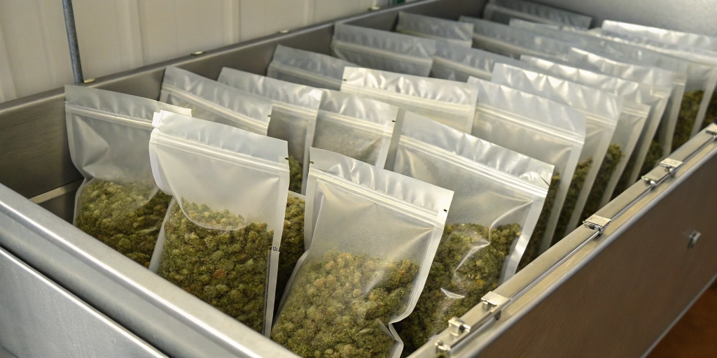 Mylar bags and humidity packs for storing cannabis seeds
