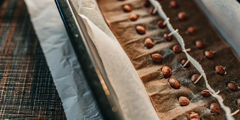 Germinating cannabis seeds with roots visible in paper towel method