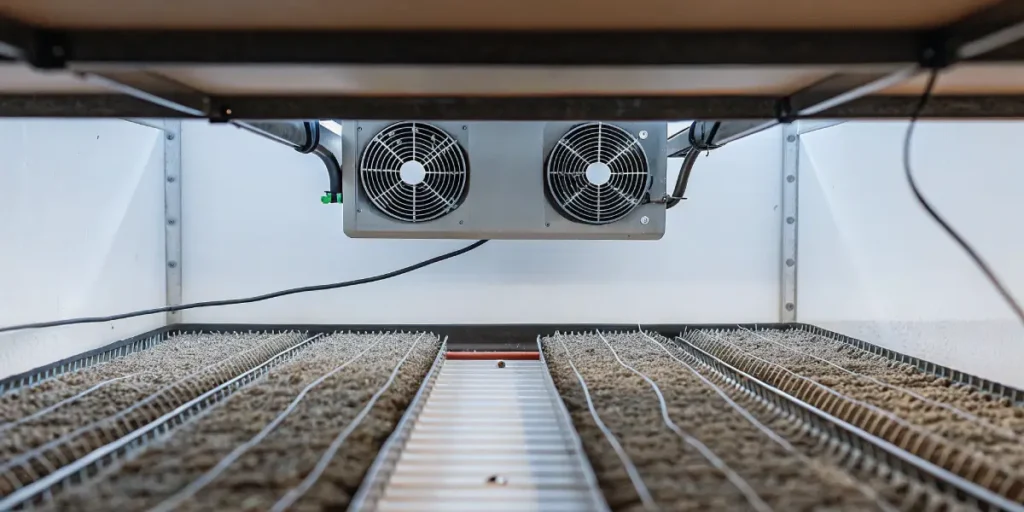 Cannabis seedling tray with automated ventilation system.
