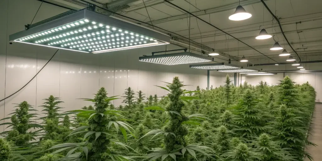 Controlled indoor cultivation of Arjan's Ultra Haze #1 cannabis strain.