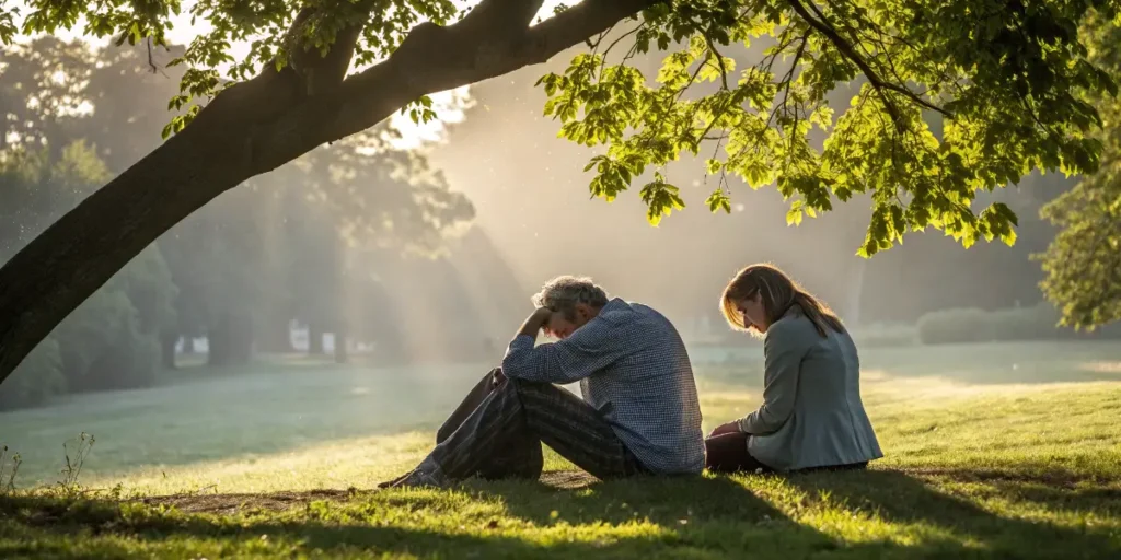Couple offering emotional support during a bad cannabis trip.