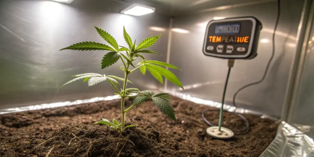 Bruce Banner Fast Blooming plant under LED lights during flowering.