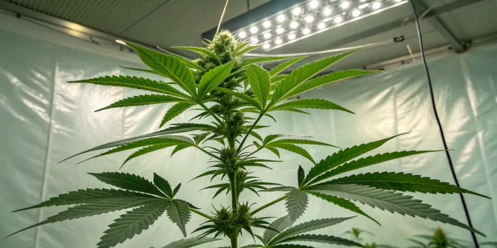 Bubble Gum Sherb seedling emerging in soil under soft lighting.