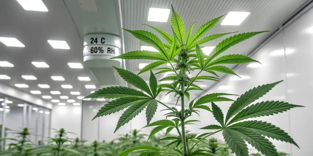 Durban Poison Auto growing in a controlled room with stable climate settings.