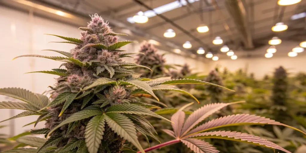 Grow Gorilla King Auto producing a thick frosty cola with purple tones in full bloom.