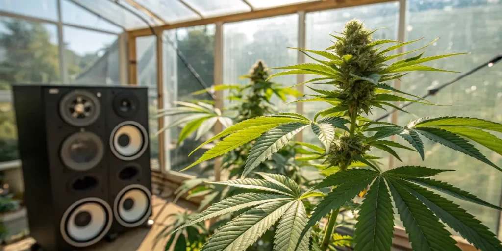 Dense indoor cannabis garden where Music Stimulate Your Cannabis Plants is tested with heavy flowering growth.