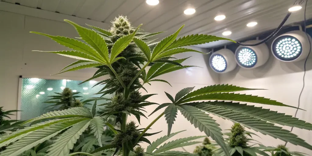 Early stage C. Banana plant growing in a pot near a window.