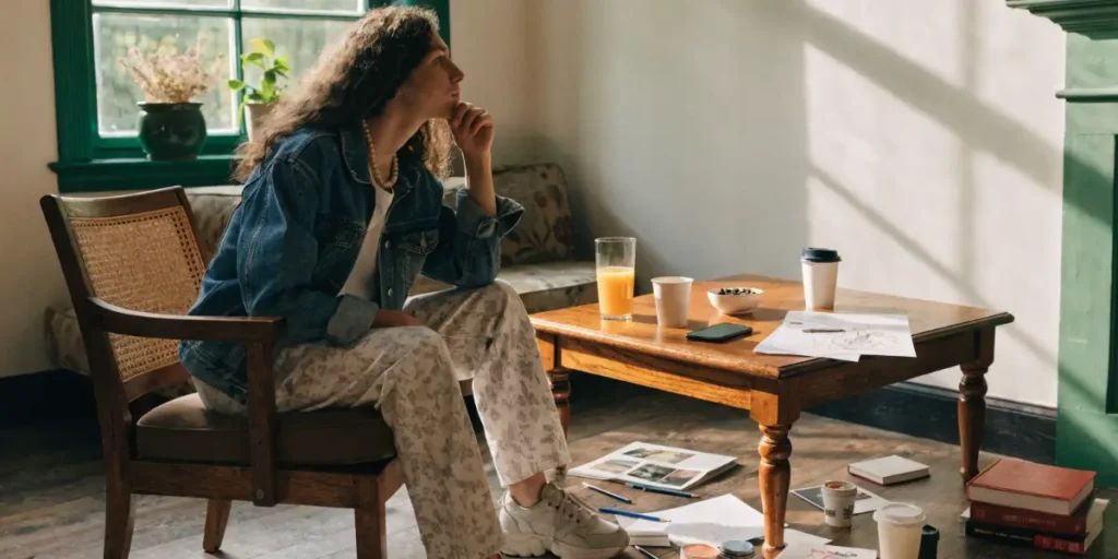 Cannabis and Motivation idea shown through creative workspace at home