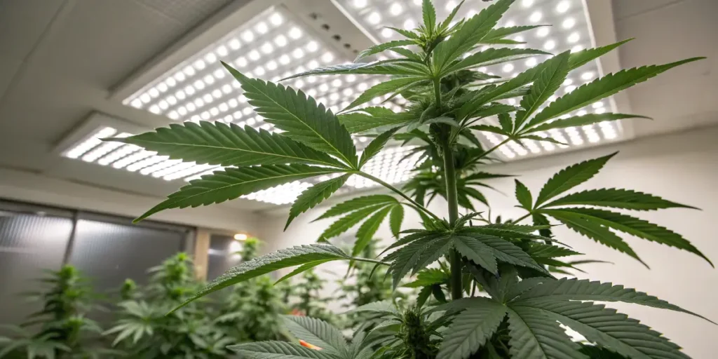 OG Kush Auto cannabis plant cultivated indoors under LED lighting