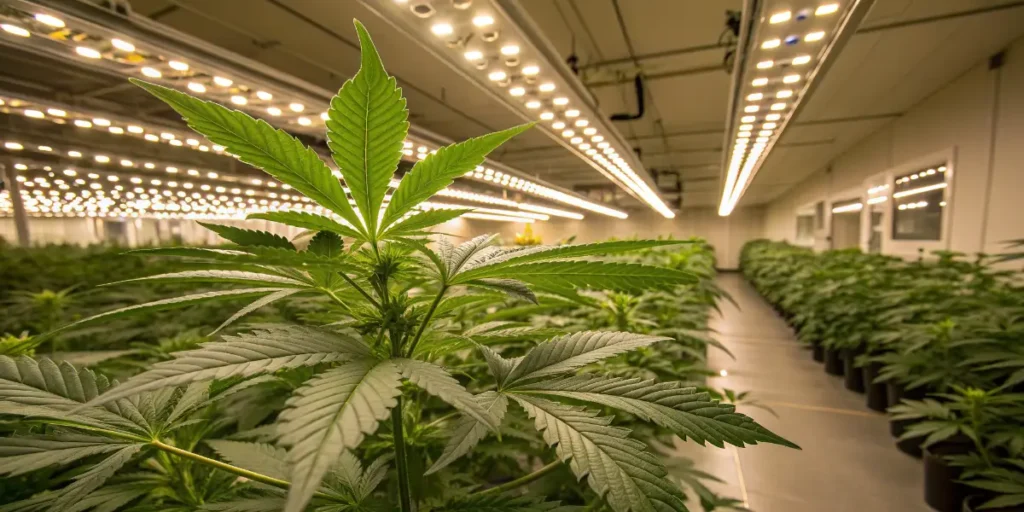 Original Clon cannabis buds developing in indoor grow room