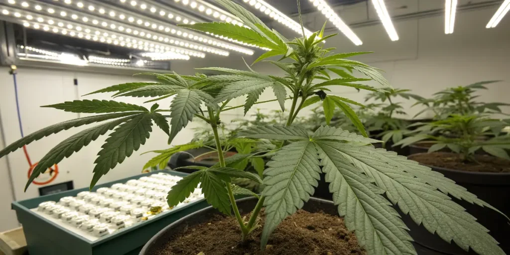 Permanent Marker cannabis plant in indoor grow room