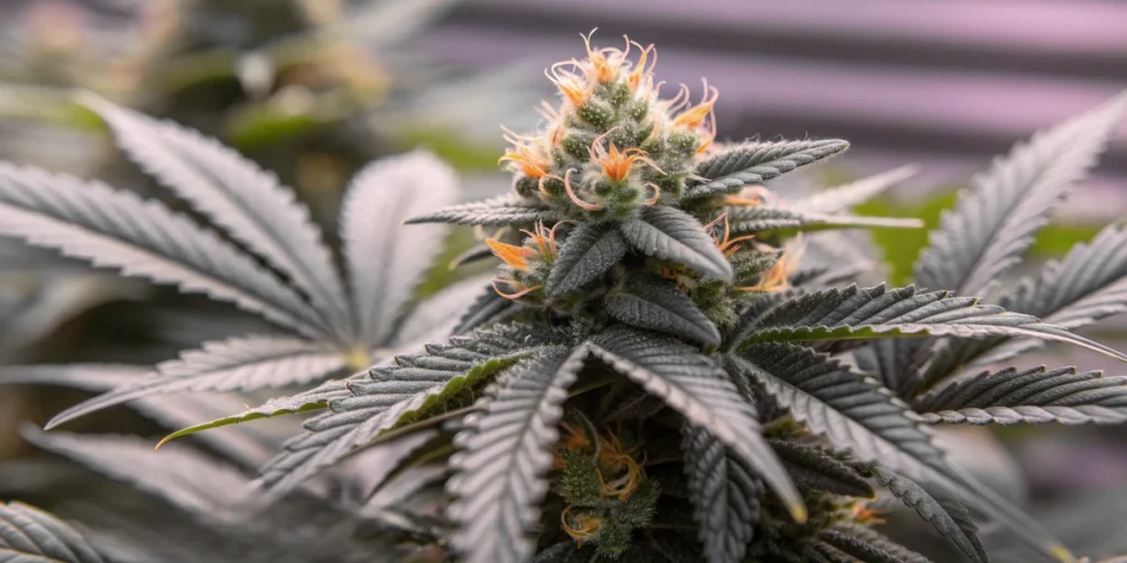 Knockout strain indoor cannabis grow with healthy plants under LED lights